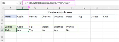 Excel Check Value Exists COUNTIF