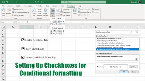 Using Checkboxes with Conditional Formulas