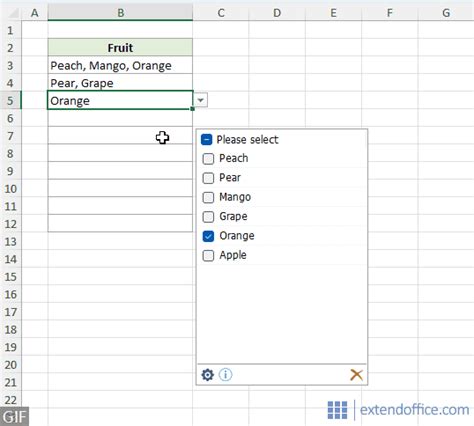 Excel Checkbox Dropdown