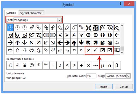 Excel Checkbox Symbol