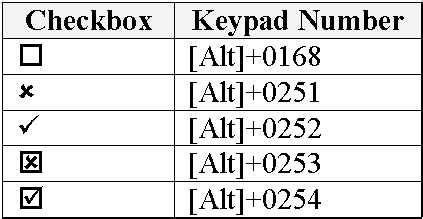 Excel Checkbox Windings