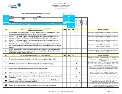 Excel Checklist Template 1