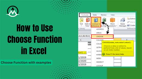 Excel CHOOSE function for date conversion