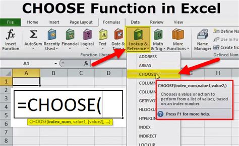 Using CHOOSE Function in Excel