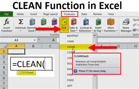 Excel CLEAN Function Gallery