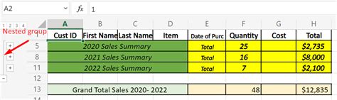 Excel collapse rows VBA macros