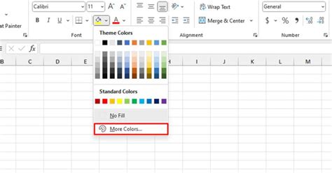 Excel Color and Shading