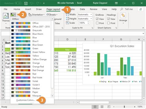 Excel color options