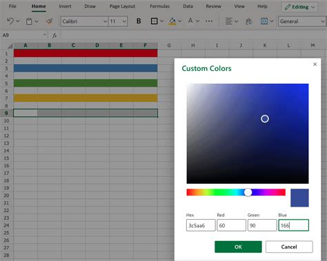 Excel Color Schemes