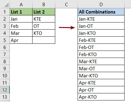 Excel Column Combination Example 9