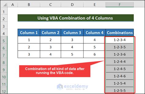 Excel column combination methods