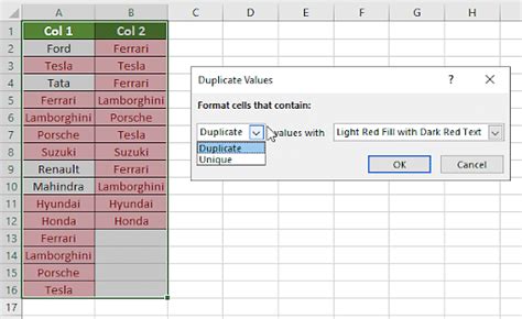 Excel Column Comparison