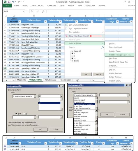 Excel Number Filter