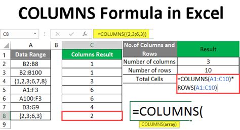 Excel column formulas example 3