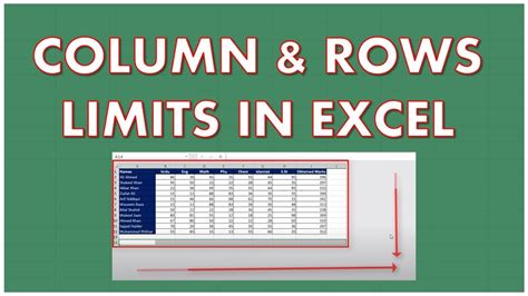 Excel Column Limit 2016