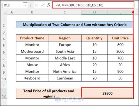 Excel Column Multiplication Methods