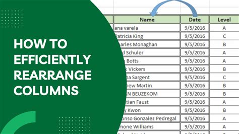 Rearranging Columns in Excel