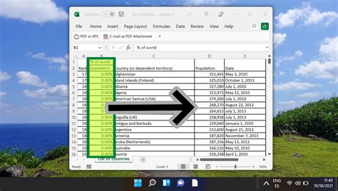 Example 9: Swapping columns for data organization