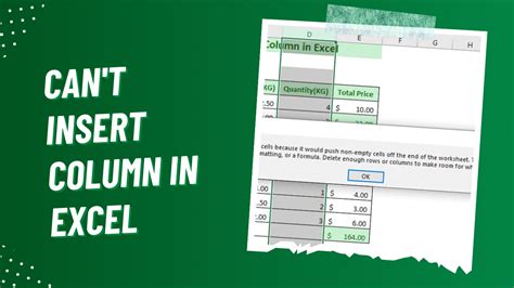 Excel column troubleshooting common issues