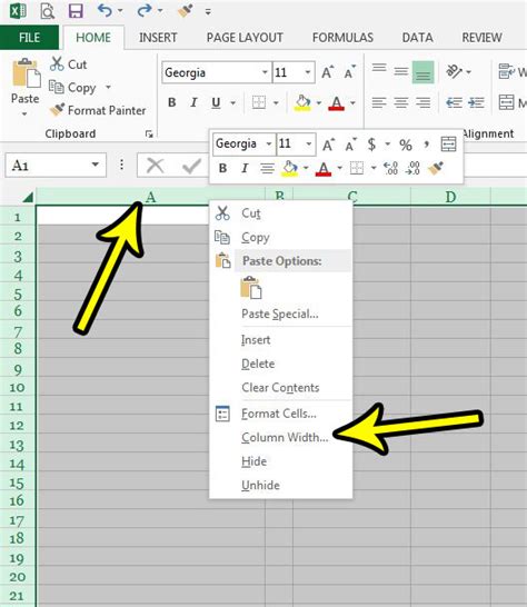 Excel column width image gallery