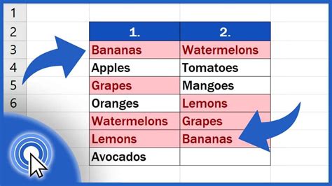 Excel Columns Find Differences Image 4