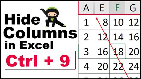 Shortcuts for Hiding Columns in Excel