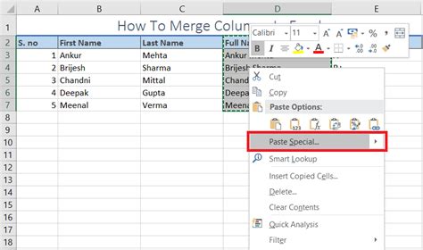 Excel Columns Join Trick