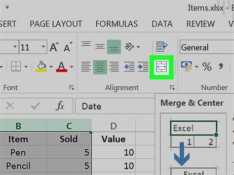 Excel combine feature