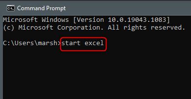 Excel Command Prompt