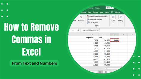 Excel commas example