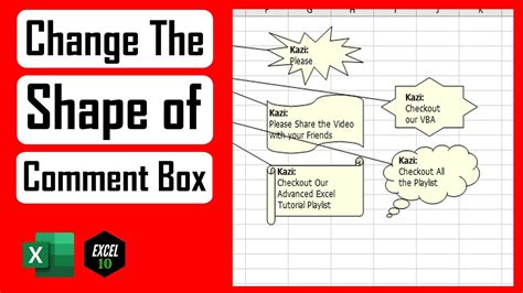 Excel Comment Box Shape