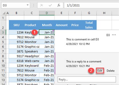Excel Comment Edit