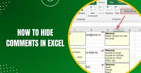 Excel Comment Hide