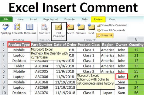 Excel Comments Gallery 3