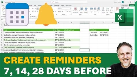 Excel Comments Reminders