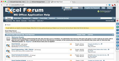 Excel community forums