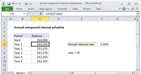 Excel Compound Interest Schedule