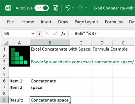 Excel Concat Space Example 1