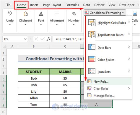 Excel Conditional Formatting