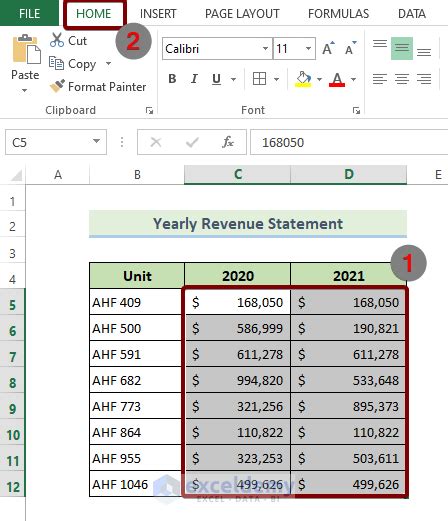 Setting up data for conditional formatting