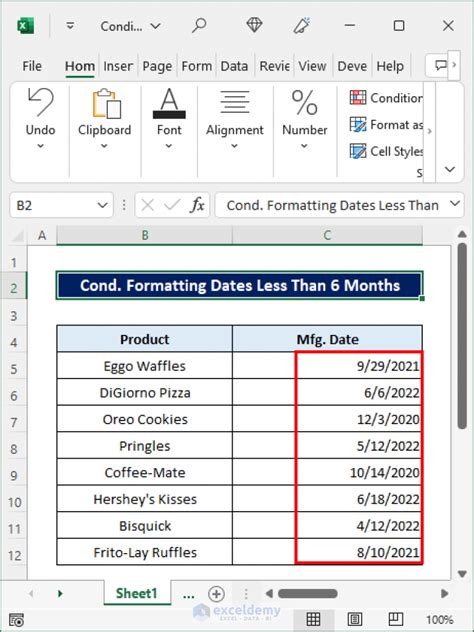 Excel Conditional Formatting Date Next Month