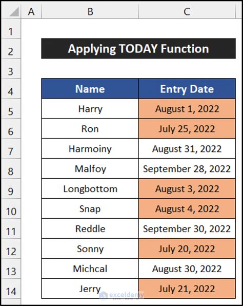 Excel Conditional Formatting for Dates Example 8