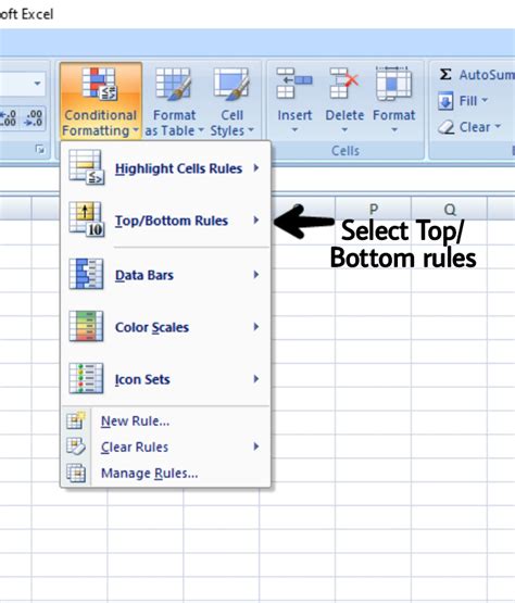 Example of Excel Conditional Formatting