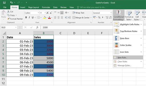 Excel Conditional Formatting Example 7