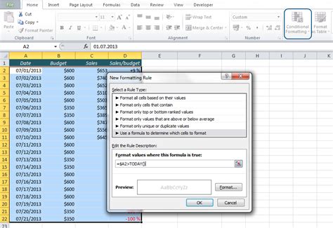 Using Conditional Formatting to hide rows in Excel