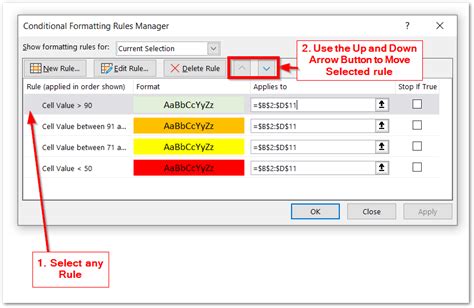 Using multiple conditional formatting rules