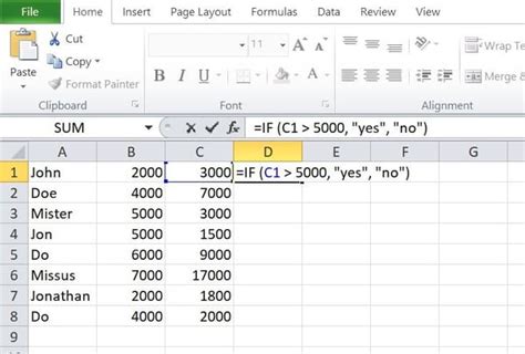 Excel Conditional Statements