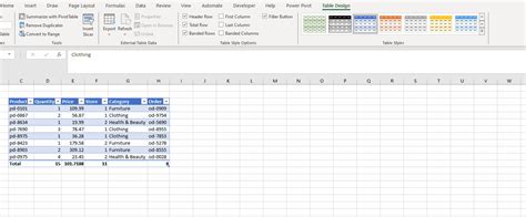 Description of consistent formatting in Excel