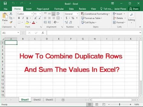 Consolidate Duplicates in Excel Methods