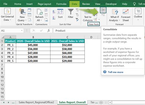 Excel Consolidation